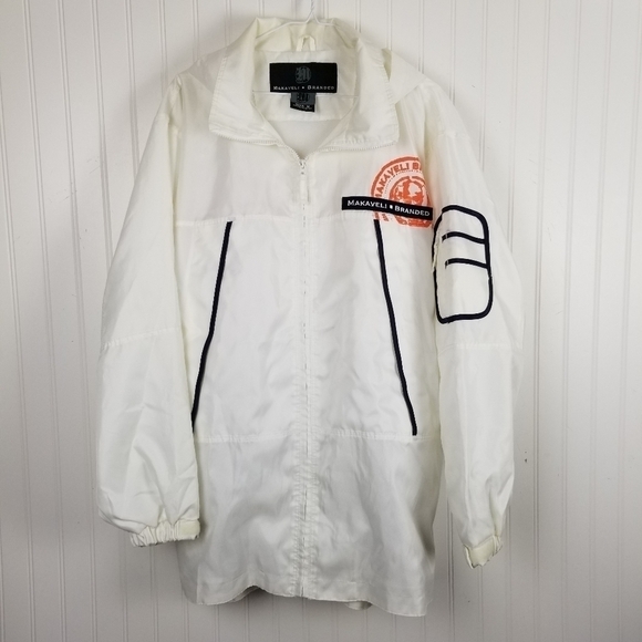 Makaveli Branded Y2K Full Zip Windbreaker Jacket Oversized Hood Tupac Graphic - Picture 16 of 16